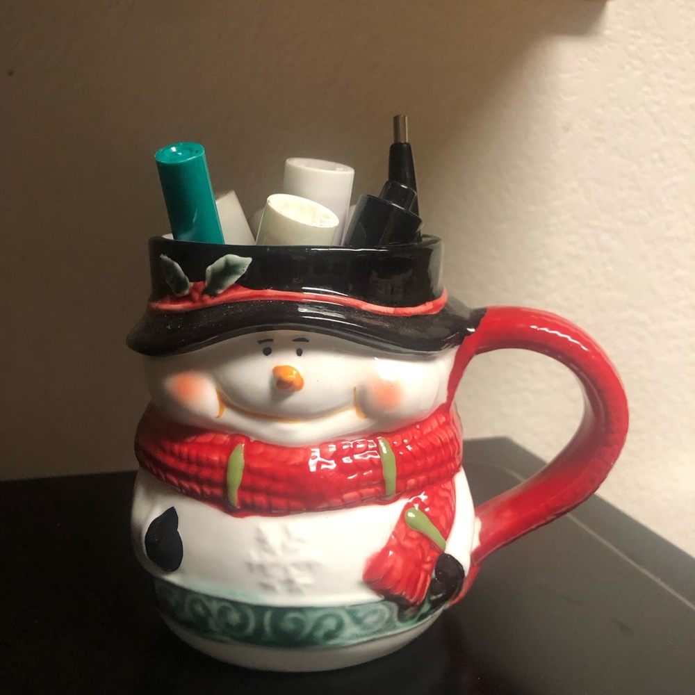 Snowman Mug with Red Handle